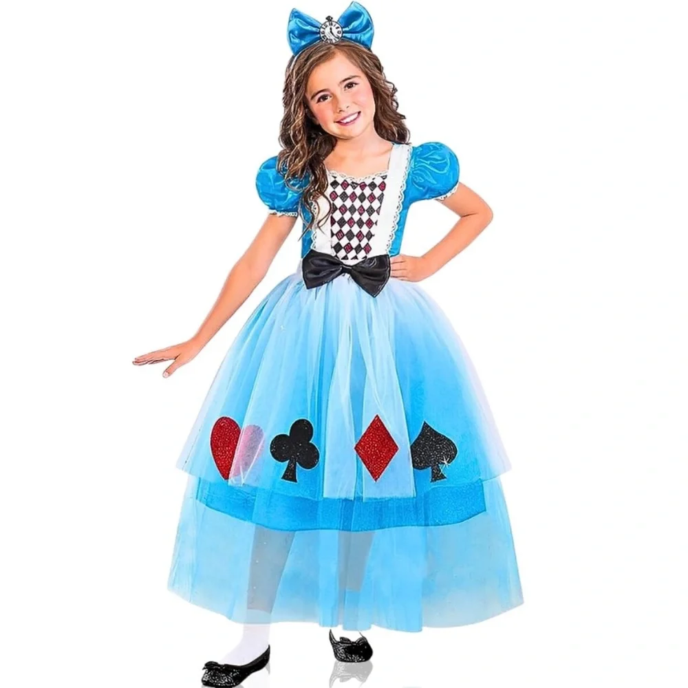 Alice In Wonderland costume dress child S 4-6 NEW Halloween Miss Wonderland